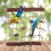 Papegaai-klimladder, natuurlijk hout Vogel Papegaai-schommel Kauwspeelgoed Klimmen voor vogels Hangend speelgoed Hangladderstandaard Decoratie voor een breed scala aan papegaaien en vogels