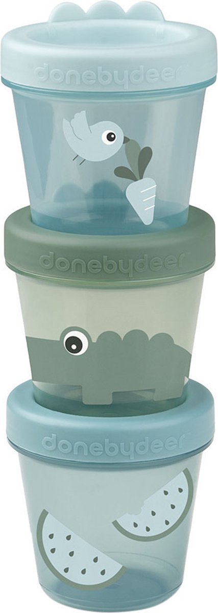 Goedkoopste Done By Deer Baby Food Container Croco Green 3-pack