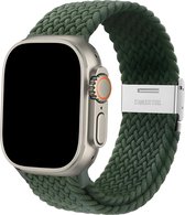 Bracelet en nylon Innerlight® adapté pour Apple Watch - Nylon Green Woven - 42/ 44/45 mm - Série 1 2 3 4 5 6 SE 7 8 - Convient pour Apple Watch