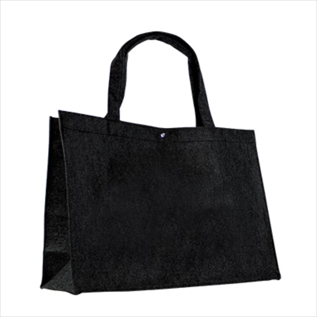 Luxe Draagtas - Vilt - Shopper - Boodschappentas - Zwart - 45x15x33cm - 6 Stuks - Verstevigde bodem