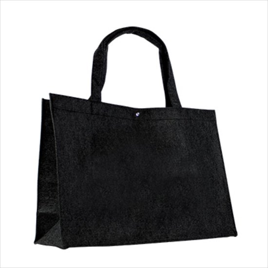 Luxe Draagtas Vilt Shopper Boodschappentas Zwart 45x15x33cm 6 Stuks . bol