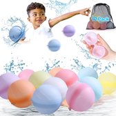 Herbruikbare waterballonnen 12 stuks - Snel vulbare zachte waterballen in bonte kleuren voor kinderen watergevecht zomer buiten met netzak
