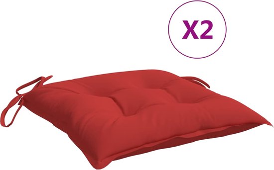 vidaXL - Stoelkussens - 2 - st - 40x40x7 - cm - oxford - stof - rood