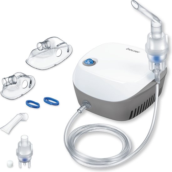 Beurer IH 18 Aerosoltoestel - Incl. Maskers & Accessoires - Vernevelaar - Vloeibare Medicatie via Perslucht technologie - Inhalator voor Volwassenen & Kinderen - Ideaal bij Verkoudheid, Astma & Luchtweg aandoeningen