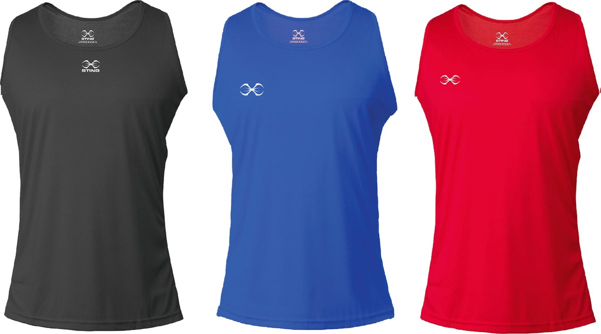 STING Boks T-shirt wedstrijd | heren | Rood (Maat: S)