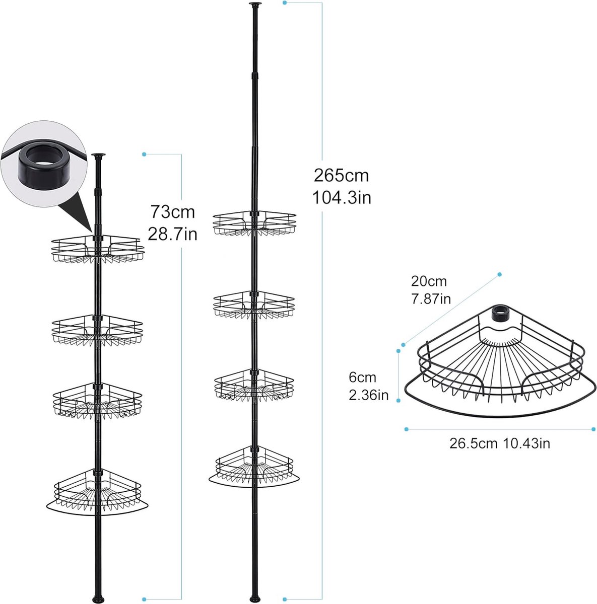 RVS Telescopische doucherekken kopen? ✔️ Tot 63% korting