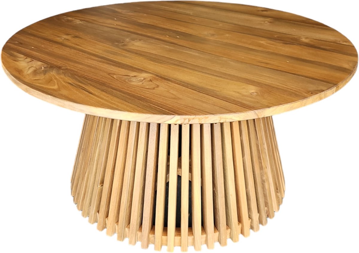 Interieurdirekt Amsar - Salontafel - Rond 80cm - Walnoot - Teakhout