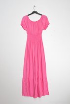 Lange dames jurk Bodine effen motief roze Maat S/M strandjurk