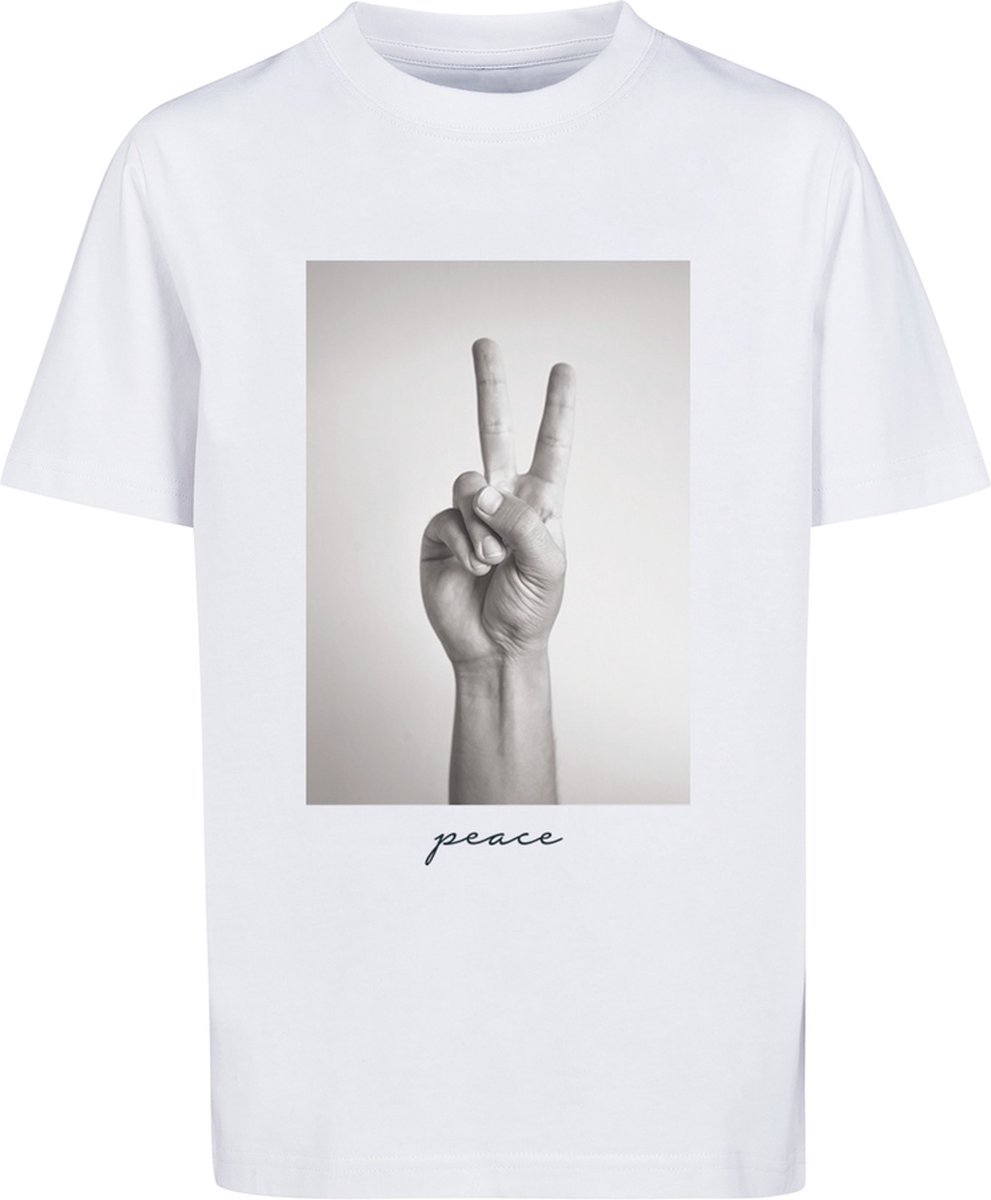 Mister Tee Kids Peace Sign Kinder T-shirt Kids 158/164 Wit