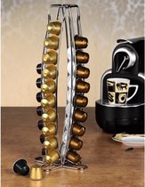 Koffiecapsulehouder (capsuledispenser voor 40 Nespresso-capsules) capsulestandaard verchroomd