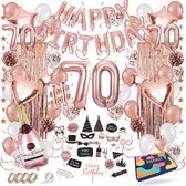 Fissaly 70 Jaar Rose Goud Verjaardag Decoratie Versiering – Feest - Helium, Latex & Papieren Confetti Ballonnen