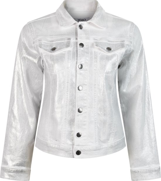 Zoso Veste Wendy Veste en Jeans enduit 242 0016 White Taille Femme - L