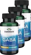 Swanson | GABA 750mg | 60 Capsules | 3 stuks | 3 x 60 capsules