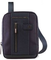 Piquadro Brief 2 iPad mini Crossbody Bag In Recycled Fabric Blue