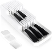 Messenblok voor Lade Wit 39x14,5x7,5 cm - Lade Messen Houder - Organizer voor Keukenmessen - Organiser