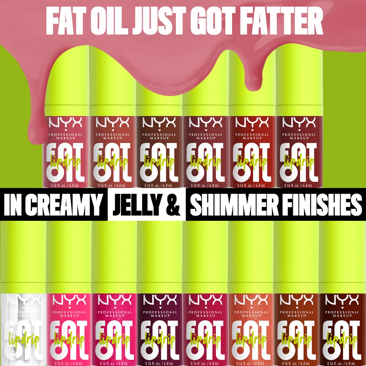 NYX Professional Makeup Fat Oil Lip Drip Lipgloss - Tot 12 uur hydratatie - Verrijkt met kruipbraamolie, framboosolie en squalaan - Sprinkle Sprinkle - 4,8 ml — cadeau in Verzorging - foto 6