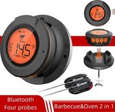 Barbecue thermometer - Bbq accessoires - Bluetooth - Speciaal voor hoge temperaturen - Inclusief app - Voorgeprogrammeerde standen voor perfecte gaarheid - Compatible met Big green egg & Kamado bbq