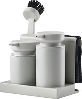 Set vaisselle DIISH - Support, torchon, brosse à vaisselle et distributeur de savon (pompe à savon) - Grijs