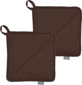 Södahl Soft Pannenlappen 20 x 20 cm 2 stuks Coffee brown