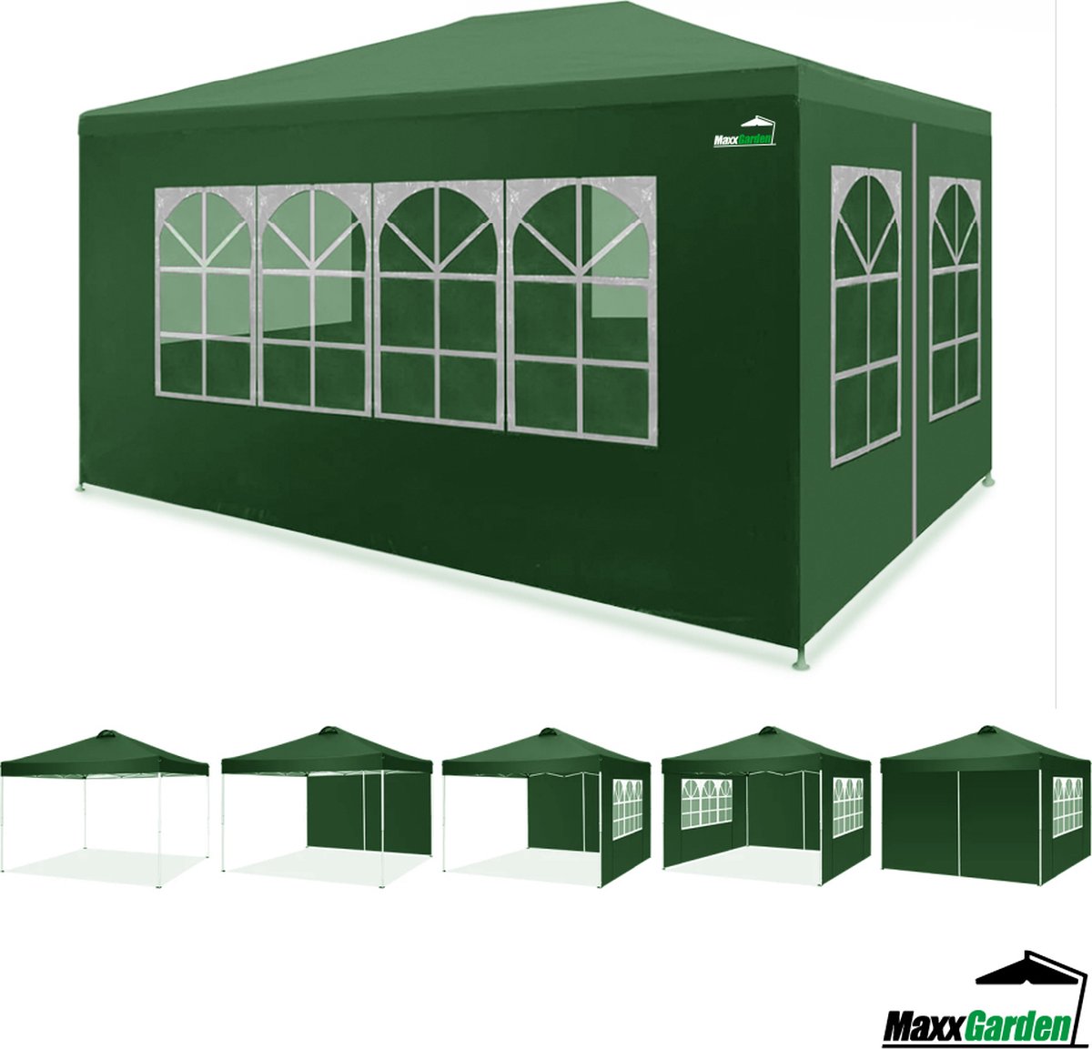 MaxxGarden Partytent - 300 x 400 x 250 cm - Zijwanden - Groen