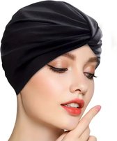 Stretch zwemmuts badmuts muts cap voor zwemmen vrouwen zwart met stretch model01