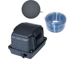 Aquaking Zuurstofpomp Aquarium Complete Set Incl. Luchtsteen 8 cm Plat & 200 cm Luchtslang - 600 l/u - 10W - Aquarium - Luchtpomp - Aquarium Pomp - Luchtpomp Aquarium - Zuurstofpomp Aquarium