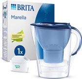 BRITA Marella Carafe filtrante à eau Cool avec 1 cartouche filtrante MAXTRA PRO ALL-IN-1 - 2,4 L - Blauw - (SIOC) Emballé de manière durable pour moins de déchets | Hydratation optimale avec le filtre Brita Maxtra pour carafe filtrante Brita