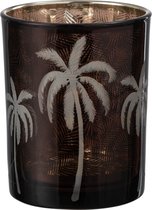 J-Line windlicht Palmboom - glas - bruin - medium
