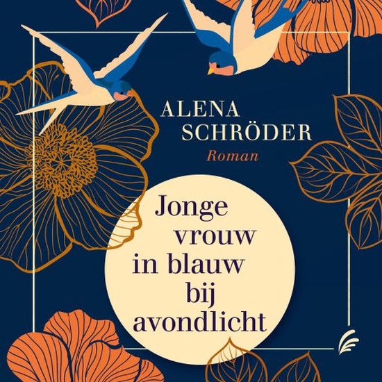 Jonge vrouw in blauw bij avondlicht - cover
