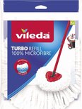 Recharge Vileda Turbo, 100% microfibre, serpillière blanche avec tête rouge.