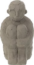 J-Line figuur Zittend - cement - grijs - large