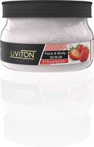 Liviton Face & Body Scrub Strawberry - Gezichtsscrub - Gezichtsreiniger - Voor de onzuivere huid - Gezichtsreiniging - Huidverzorgend - Peeling - 300 ml