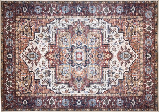 Tapiso Tapis Imprimé en Flanelle Tapis Vintage Traditionnel Antidérapant Lavable Taille - 200x300