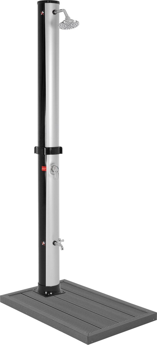 Zonnedouche 35L met voetdouche en regendouchekop 217 cm Zilver/Zwart ML-Design