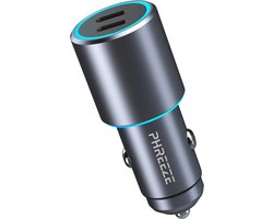40w Autolader usb C met 2 Poorten - Usb-C Snellader Auto Sigarettenaansteker - Metalen Behuizing - Universeel