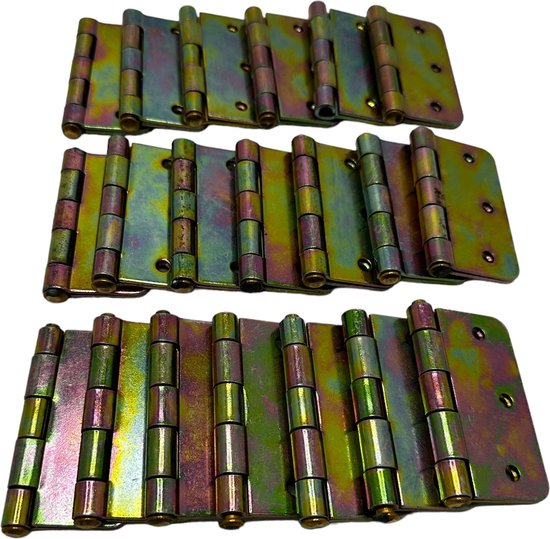 Pack économique 20 pièces - Rodax - charnière à battant 74 mm x 74 mm - angle droit - goupille libre - Acier laitonné