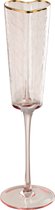 J-Line champagneglas Hart - glas - goud/Roze