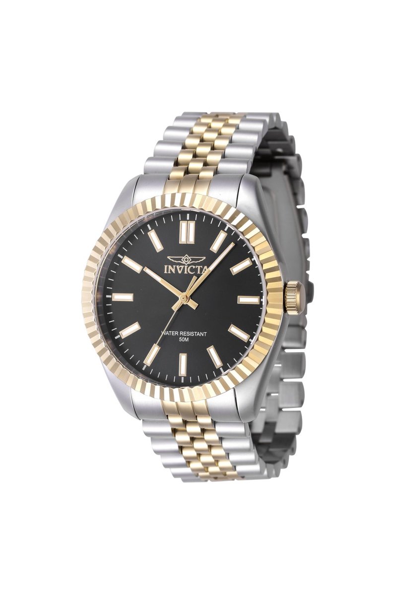 Invicta Specialty 47483 Heren Horloge - Waterdicht - Analoog - Quartz Uurwerk - Roestvrij Staal met zwarte Wijzerplaat - 43mm