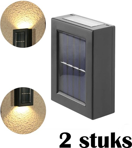 Zonne-energie LED Tuinlamp 2 stuks - Sfeerverlichting - buiten verlichting - tuinverlichting - lamp - zonne energie - solar