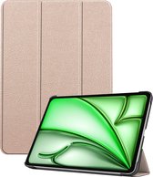 Hoesje Geschikt voor iPad Air 2024 (11 inch) Hoes Case Tablet Hoesje Tri-fold - Hoes Geschikt voor iPad Air 6 (11 inch) Hoesje Hard Cover Bookcase Hoes - Goud