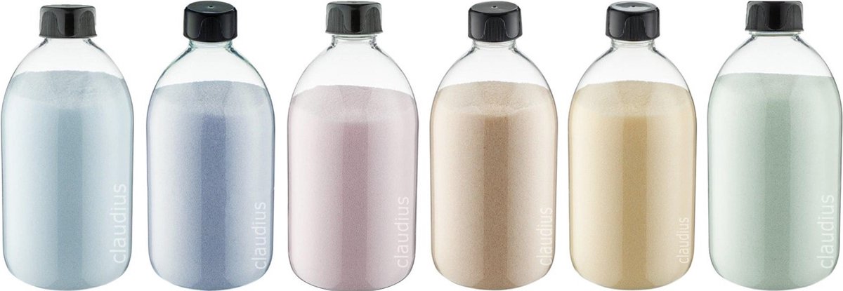 Goedkoopste Scrubzout - 650 gram - set van 6 verschillende geuren - Zwarte Dop - Opium, Lavendel, Rozen, Amandel, Vanille en Eucalyptus - Hydraterende Lichaamsscrub - Cadeau