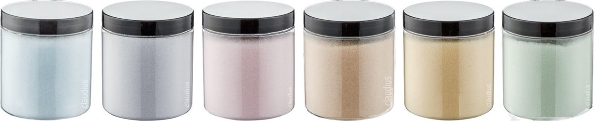 Goedkoopste Scrubzout - 300 gram - set van 6 verschillende geuren - Zwarte Deksel - Opium, Lavendel, Rozen, Amandel, Vanille en Eucalyptus - Hydraterende Lichaamsscrub - Cadeau