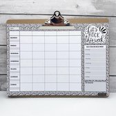 Gezinsplanner XXL met klembord en navulling - familieplanner 5 personen - ongedateerde weekplanner