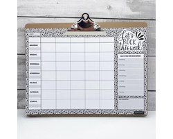 Familieplanner XXL op klembord - Overzicht voor het hele gezin - Weekplanner ongedateerd - Gezinsplanner - Kalender - Navulbaar - 5 personen