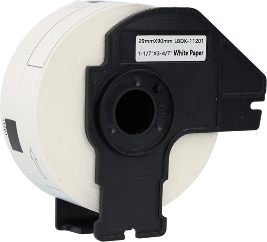 Dappaz - 10 pièces Étiquette Compatible Brother DK-11201 - Étiquette d'adresse standard - 29 x 90 mm - 400 étiquettes par rouleau - Zwart sur Wit - Papier - Étiquettes