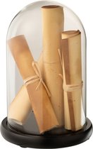 J-Line stolp Perkament - papier/glas - bruin - small