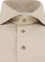 Profuomo slim fit heren overhemd - jersey - beige - Strijkvriendelijk - Boordmaat: 41