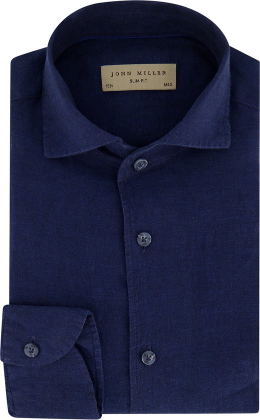 John Miller overhemd mouwlengte 7 donkerblauw