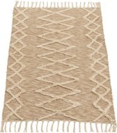 J-Line Zita tapijt - vloerkleed - katoen - beige - woonaccessoires
