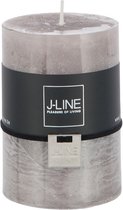 J-Line cilinderkaars - grijs - medium - 48U - 6 stuks